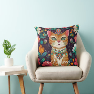 Cojín Decorativo Gato de Bejeweld coronado