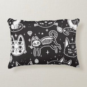 Cojín Decorativo Gato de bruja: Ilustracion aislado de época