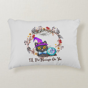 Cojín Decorativo Gato de bruja lindo y puntiagudo