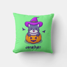 Cojín Decorativo Gato de bruja suave levantándose de bates voladore