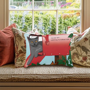 Cojín Decorativo Gato de caja de correo rojo