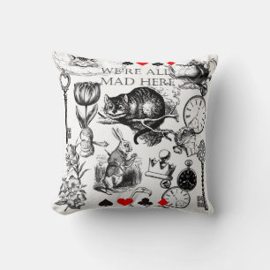 Cojín Decorativo Gato de Cheshire clásico alice en wonderland loco