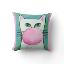 Gato de chicle en arte azul