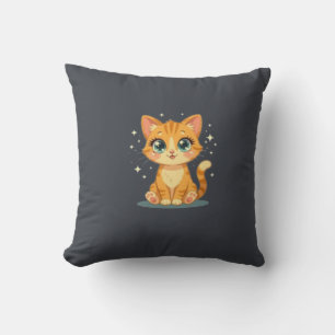 Cojín Decorativo **Gato de Dibujos Animados Adorable – Ilustración