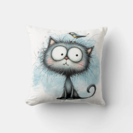 Cojín Decorativo Gato de dibujos animados extravagante