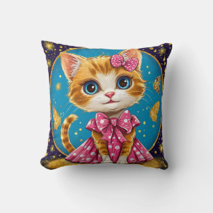 Cojín Decorativo Gato de dibujos animados lindo