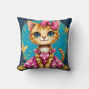 Cojín Decorativo Gato de dibujos animados lindo