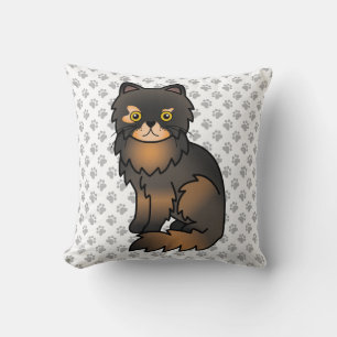 Cojín Decorativo Gato de dibujos animados y patas de Tortie Point P