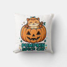 Gato de Especias de Calabaza Halloween Gato Naranj