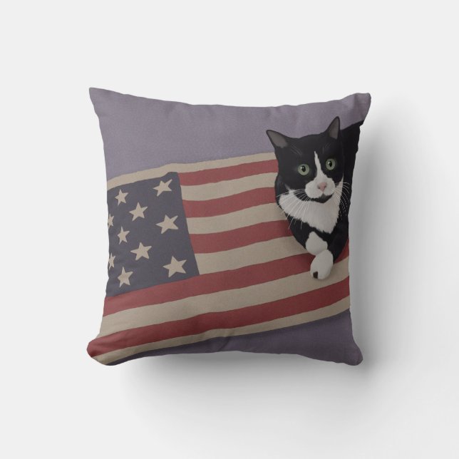 Cojín Decorativo Gato de Estados Unidos (Anverso)