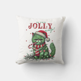 Cojín Decorativo Gato de festividad gruñón (rojo)