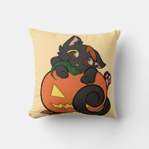 Cojín Decorativo gato de Halloween dibujo animado lindo