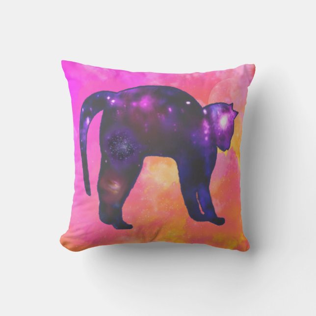 Cojín Decorativo Gato de la galaxia (Anverso)