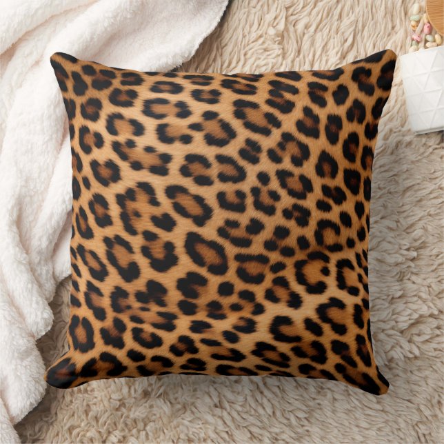 Cojín Decorativo Gato de Leopardo Negro Golden Brown (Manta)
