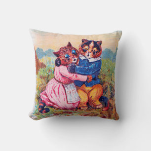 Cojín Decorativo Gato de los amantes (Emoción fuerte), Louis Wain