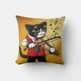 Cojín Decorativo Gato de música violín