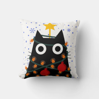 Cojín Decorativo Gato de Navidad Decorativo Estético