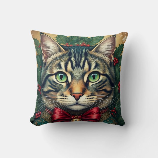 Cojín Decorativo Gato de navidades 2024 (Anverso)