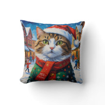 Gato de Navidades festivos en Santa Hat