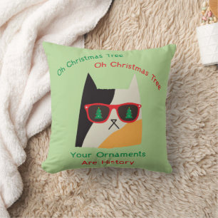Cojín Decorativo Gato de Navidades Graciosos Bad Kitty