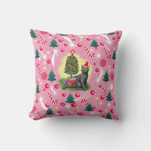 Cojín Decorativo Gato de Navidades rosados