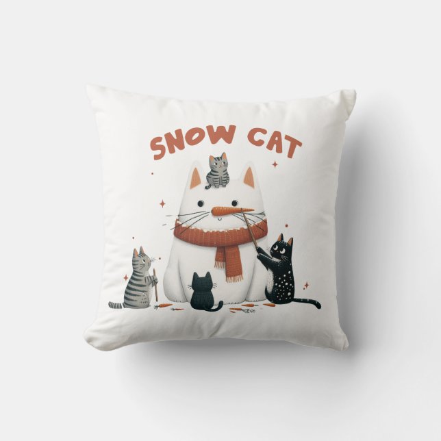 Cojín Decorativo Gato de nieve (Anverso)