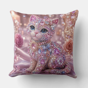 Cojín Decorativo Gato de Noche de Terciopelo Estético Impreso