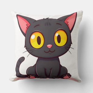 Cojín Decorativo Gato de Personalizado negro adorable