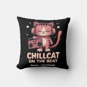 Cojín Decorativo Gato de pollo al ritmo de un gato de moda