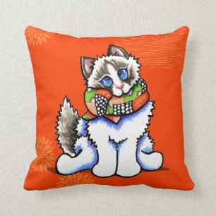Cojín Decorativo Gato de Ragdoll todo el Dolled para arriba