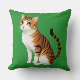 Cojín Decorativo Gato de rayas naranjas y negras