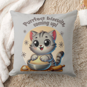 Cojín Decorativo Gato de rodillas "Procure galletas, venga"