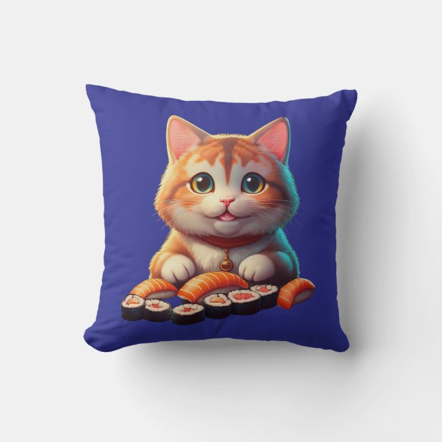 Cojín Decorativo Gato de sushi (Anverso)