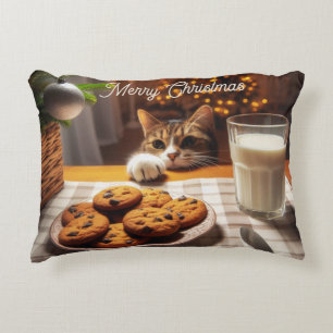 Cojín Decorativo Gato de Tabby corto llegando a Navidades de cookie