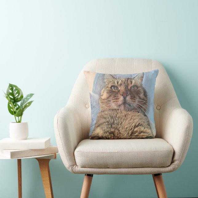 Cojín Decorativo Gato de tigre majestuoso (Silla)