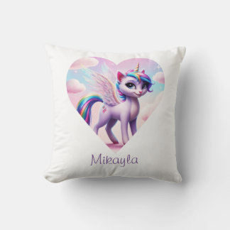 Cojín Decorativo Gato de unicornio arcoiris personalizado