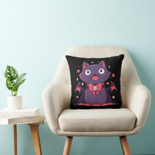 Cojín Decorativo Gato de vampiro lindo