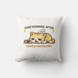 Cojín Decorativo Gato Divertido Funcionando Después de Socializar a