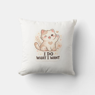 Cojín Decorativo Gato Divertido Hago Lo Que Quiero Gato Adorable