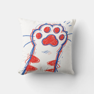 Cojín Decorativo Gato Divertido Pata Alta Cinco Amante de Gatos