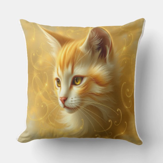 Cojín Decorativo Gato dorado  (Anverso)