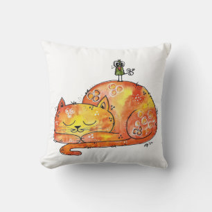Cojín Decorativo Gato Dormido Caprichoso y Lindo