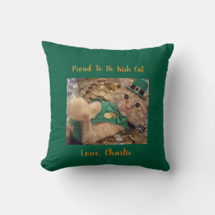 Cojín Decorativo Gato duende del día de San Patricio