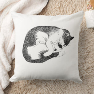 Cojín Decorativo Gato Durmiendo – Decoración Minimalista para un Ho