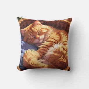 Cojín Decorativo Gato durmiendo en una canasta