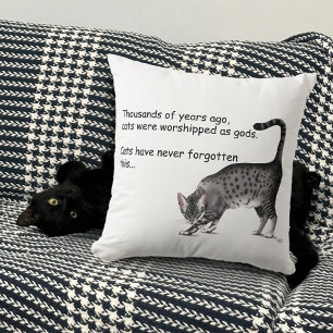 Cojín Decorativo Gato Egipcio Mau Gris Caprichoso Divertido