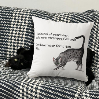 Cojín Decorativo Gato Egipcio Mau Gris Caprichoso Divertido
