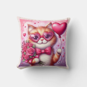Cojín Decorativo Gato El día de San Valentín/gatito