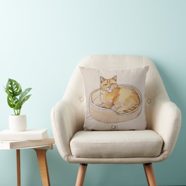 Cojín Decorativo Gato en Cama (Silla)