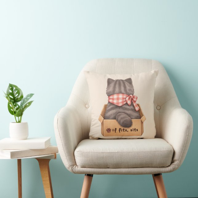 Cojín Decorativo Gato en la caja (Silla)